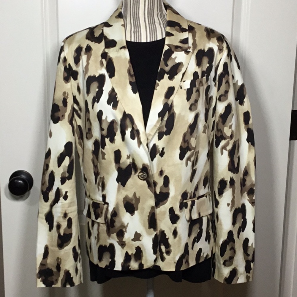 Chico’s Neutral Animal Print Blazer - Picture 1 of 6